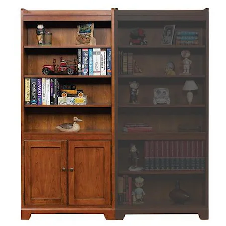 72" Open Bookcase with Doors